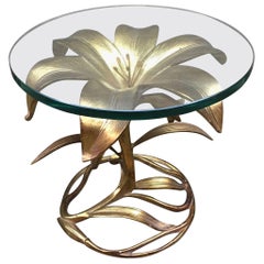 Vintage Arthur Court Gilded Lily End Table