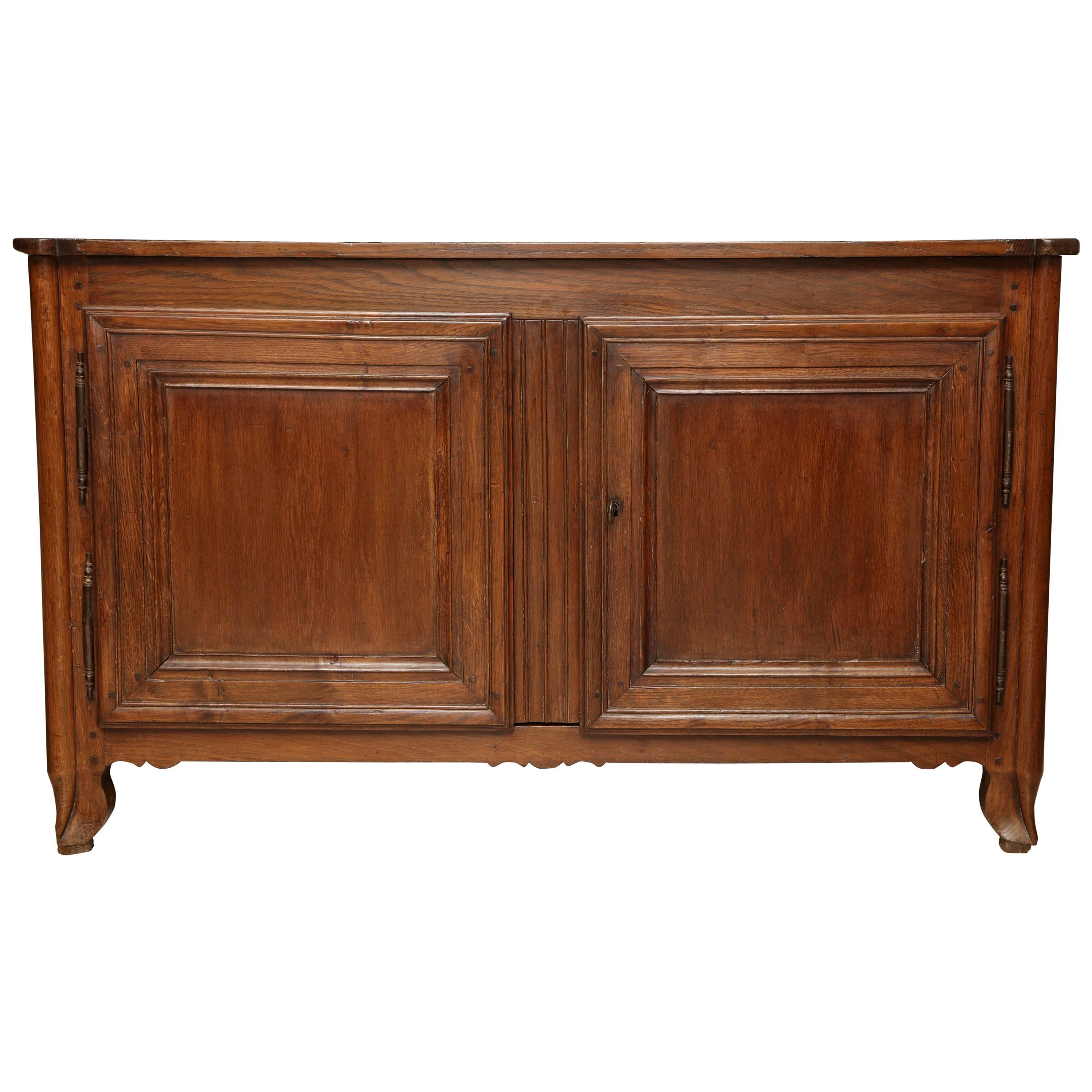 18th Century French Country Oak Sideboard with Two Paneled Doors