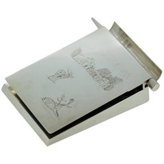 Silver Notepad and Pen, Asprey & Co, Engraved By J.Purdey & Sons, London 1960