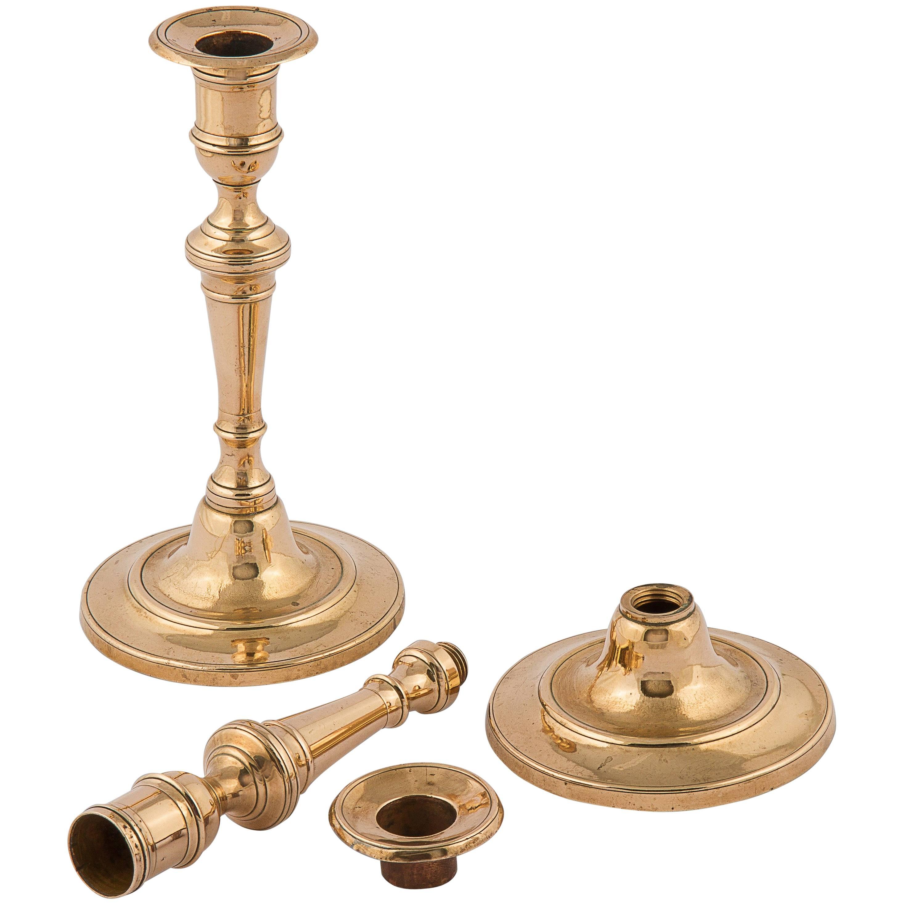 Pair of Copper Bronze Traveling Candlesticks