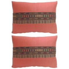 Pair of Vintage Embroidered Asian Decorative Lumbar Pillows 6