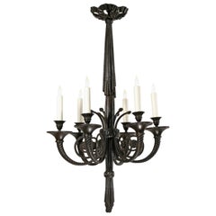 French Patinated Bronze Six-Light Chandelier