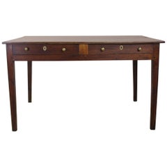 Antique French Chestnut Two-Drawer Writing Table