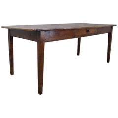 Antique Glowing Cherry Farm Table with Canted Corners