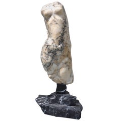 Abstract Marble Female Torso Sculpture, Italy, 1900