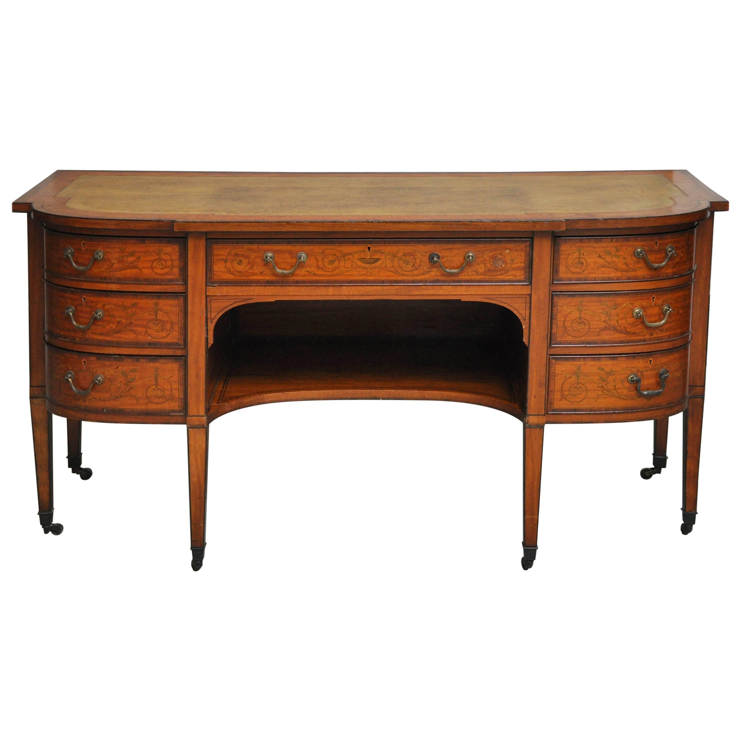 Edwardian Period Sheraton Revival Writing Table by Maple & Co. of London, 1905 For Sale