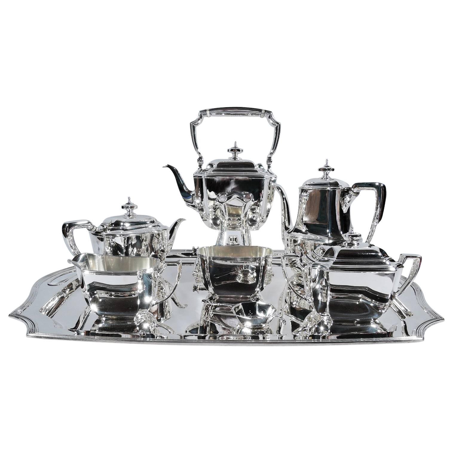 Desirable Tiffany Hampton Sterling Silver Tea and Coffee Set on Tray