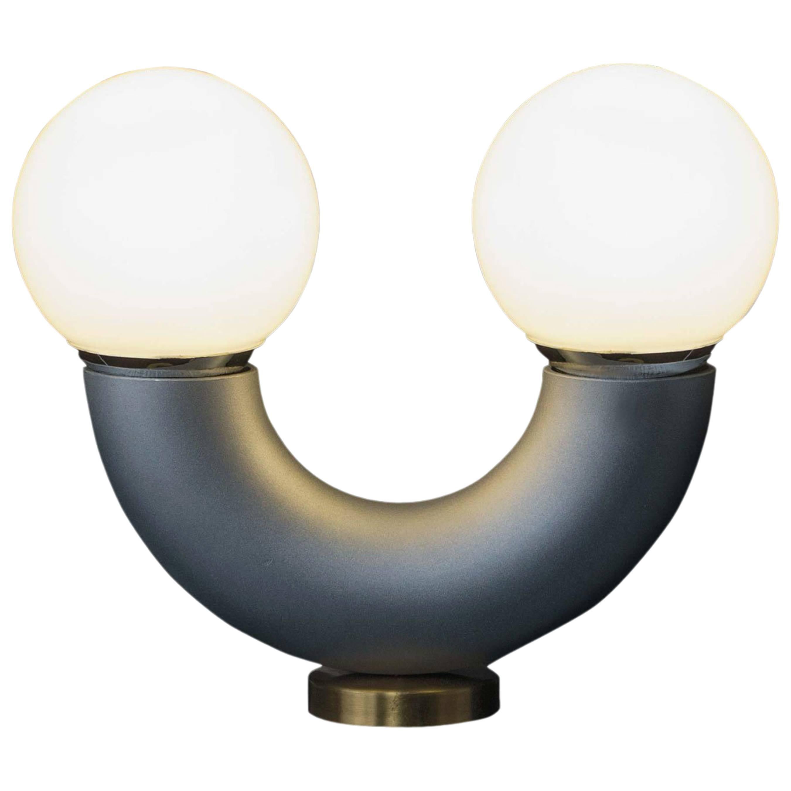 Haha Table Lamp, 21th Century Contemporary Modernist Aluminium Tube Anodized  For Sale