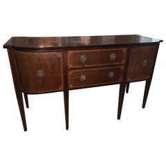 Stately English 19th Century Bow Front Sideboard