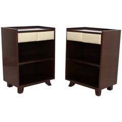 Vintage Art Deco Gilbert Rohde for Herman Miller Pair Nightstands Mahogany