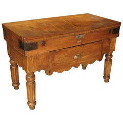 Antique French Butcher Block from Dijon, circa 1895