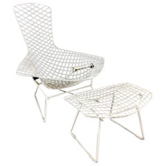 Vintage Harry Bertoia Bird Chair and Ottoman for Knoll