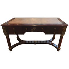 Empire Style Mahogany and Ormolu Leather Topped Desk 4