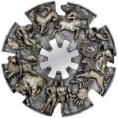Mid-Century Modern Finesse Originale gegossen Fiberglas Zodiac Spiegel