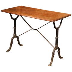 Early 20th Century, French Iron and Wood Parisian Cafe Bistrot Table