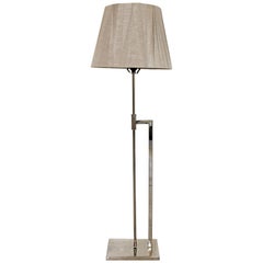 Mid-Century Modern Robert Sonneman Chrome Floor Lamp Original Tag Shade & Finial