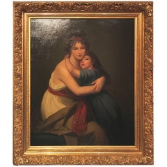 Louis Théodore Dubé Portrait of Lady and Daughter, Dated 1908
