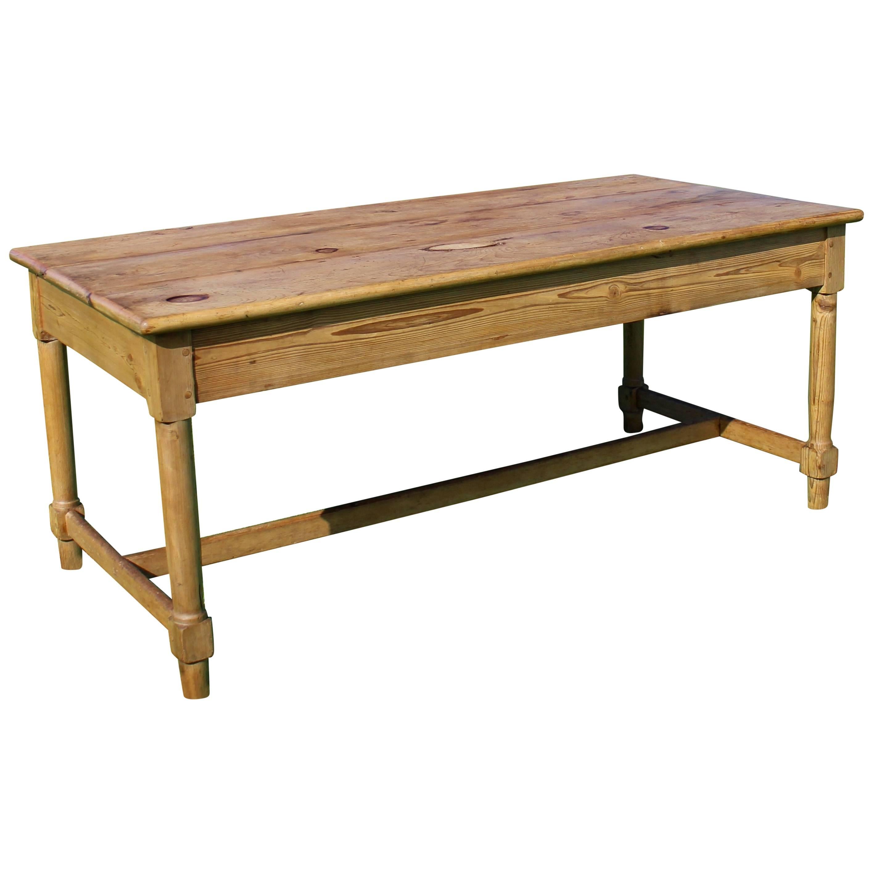 Antique Pine Farmhouse Refectory Dining Table