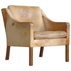 Børge Mogensen Model 2207 Lounge Chair in Butterscotch Leather for Fredericia