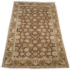 Antique Hand-Knotted Wool Agra, circa 1890