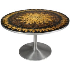 Poul Cadovius 1960s Tulip Dining Table in Aluminum Decorated by Susanne Fjeldsøe