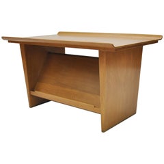 Ed Wormley for Dunbar Side Table with Rolled Edge Top and Periodical Storage