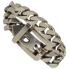 Vintage Men's Sterling Silver Belt Buckle Bracelet 8