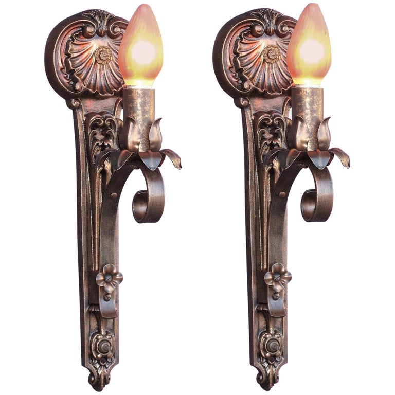 Moe Bridges Single Bulb Cast Iron Sconce For Sale at 1stDibs