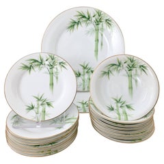 Retro Japanese Nippon Bamboo Dinnerware Set of 18