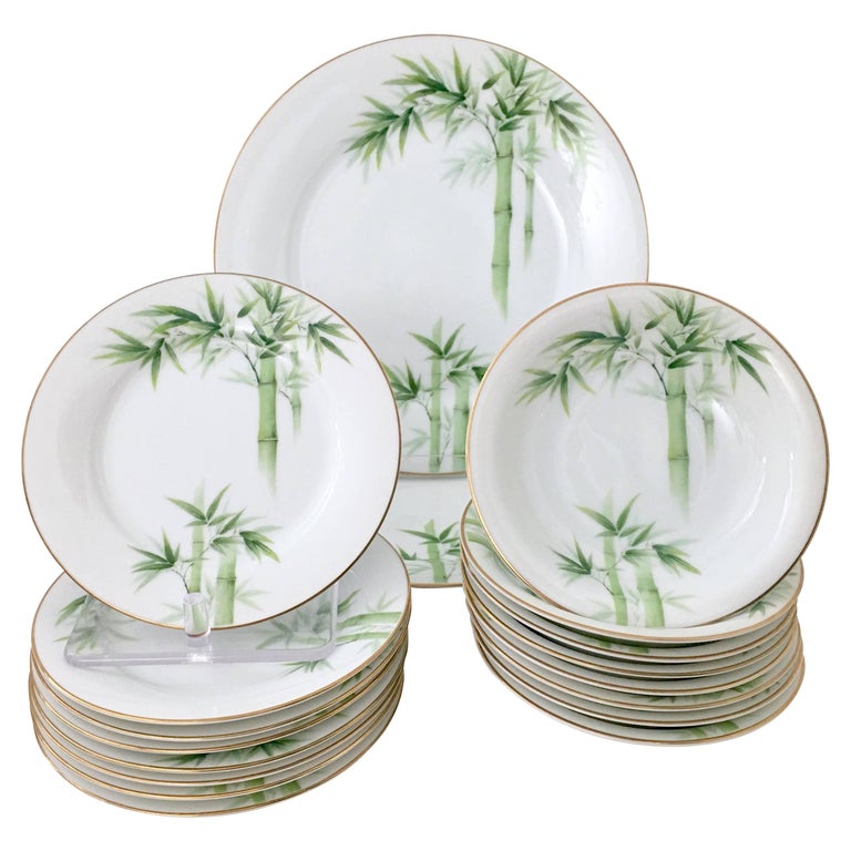 Vintage Japanese Nippon Bamboo Dinnerware Set of 18 at 1stDibs