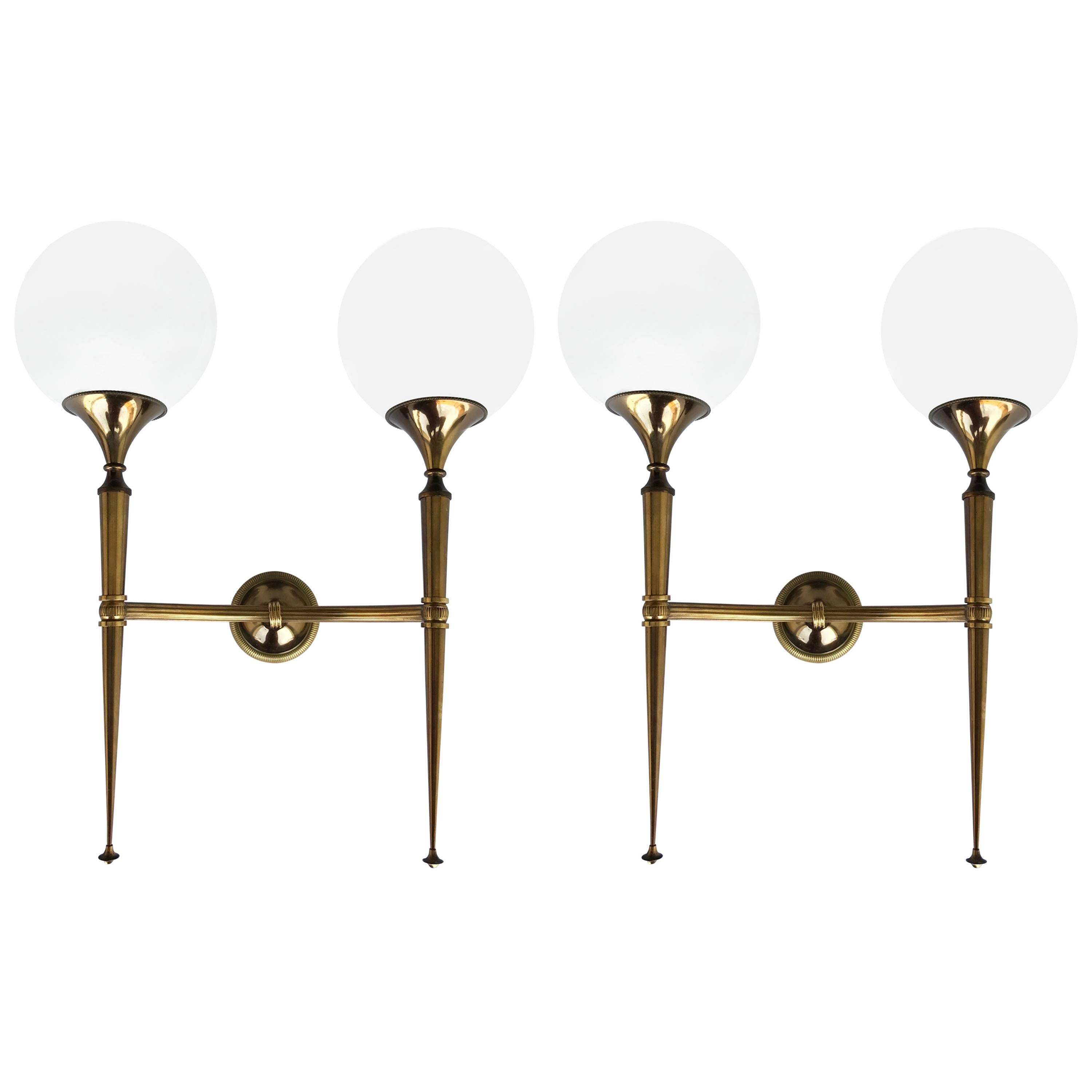 Pair of Sconces, Probably Retailed by Maison Jansen, circa 1970