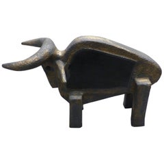 Dominique Pouchain Black Taurus Ceramic Sculpture