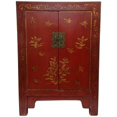 Free Shipping Chinoiserie Red Painted Chest