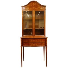 Edwardian Inlaid Bookcase Display Cabinet 2