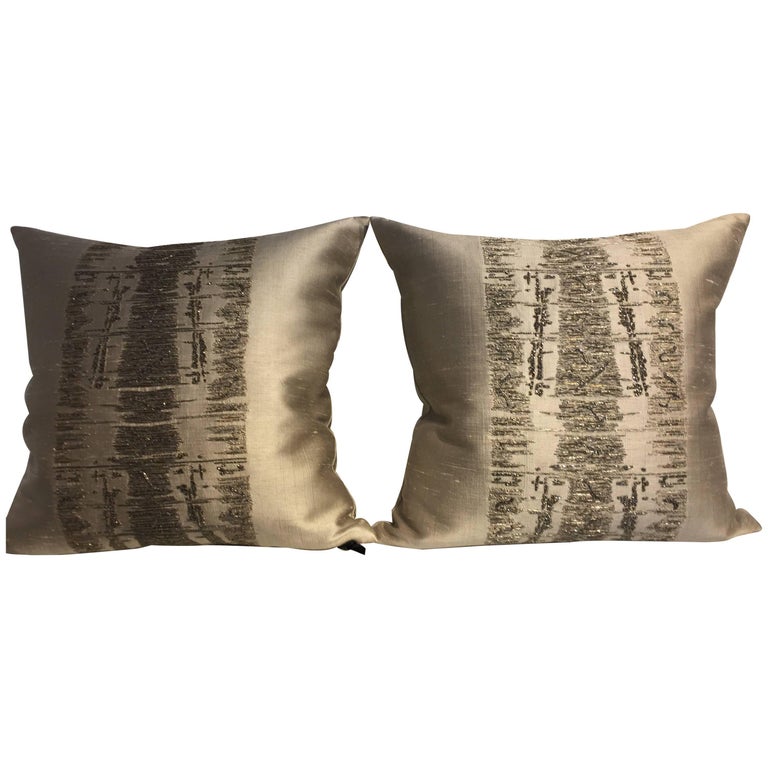 Decorative Cushions Hand Embroidery Contemporary Design For Sale at 1stdibs