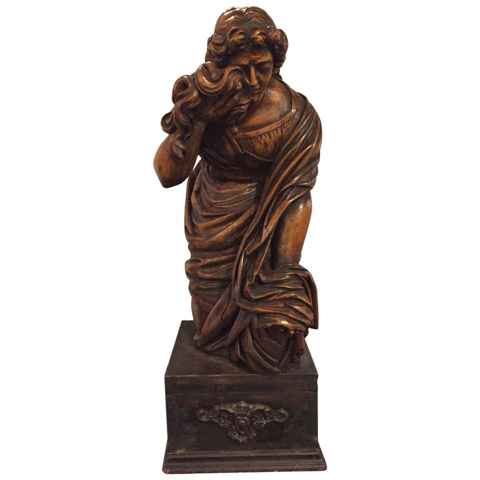 Richly Carved Italian 18th Century Solid Walnut Statue at 1stdibs
