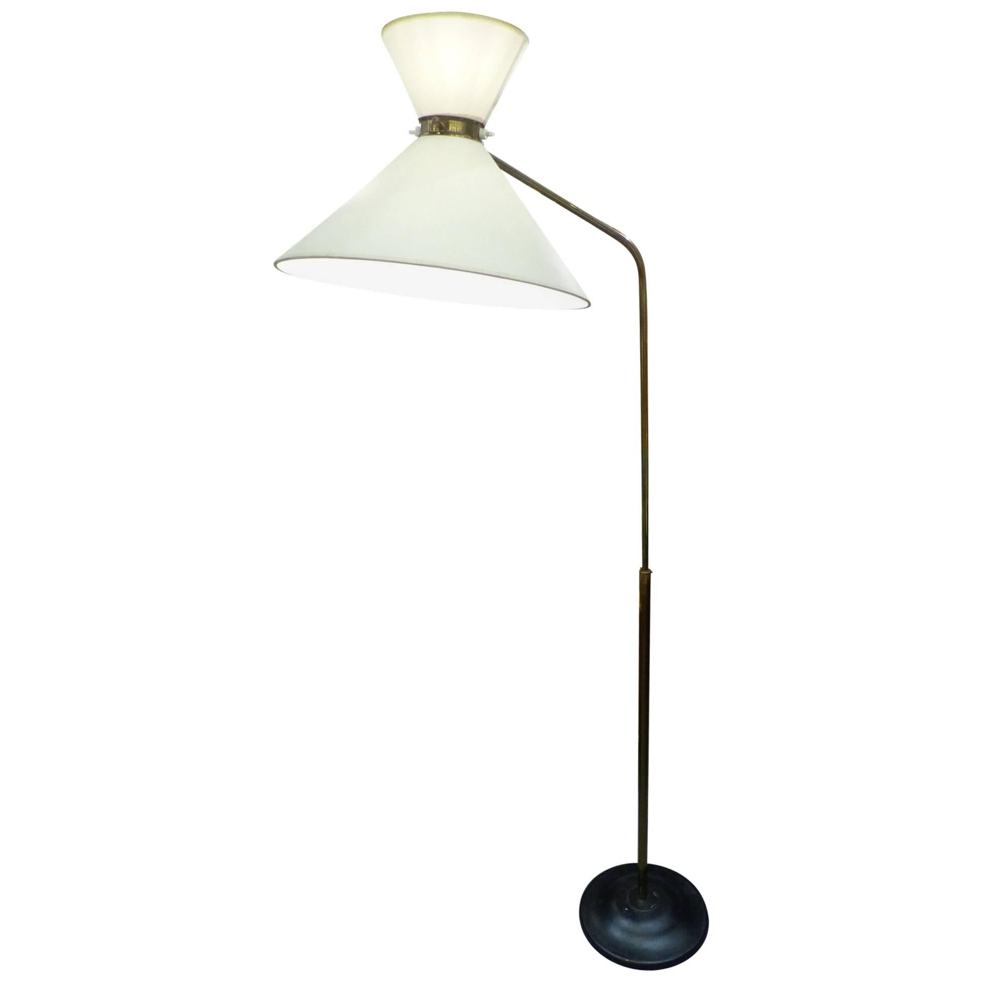 Huge 1960 French Floor Lamp in the Taste of Pierre Guariche For Sale