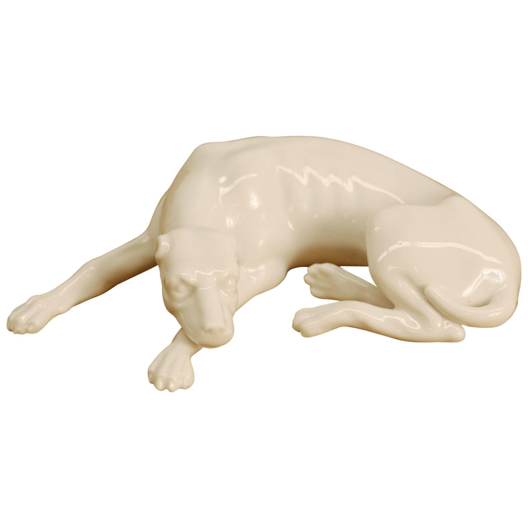 Blanc de Chine Figure of a Greyhound Possibly Nymphenberg, circa 1930s For Sale