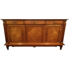 Handsome French Directoire Cherry Credenza Sideboard