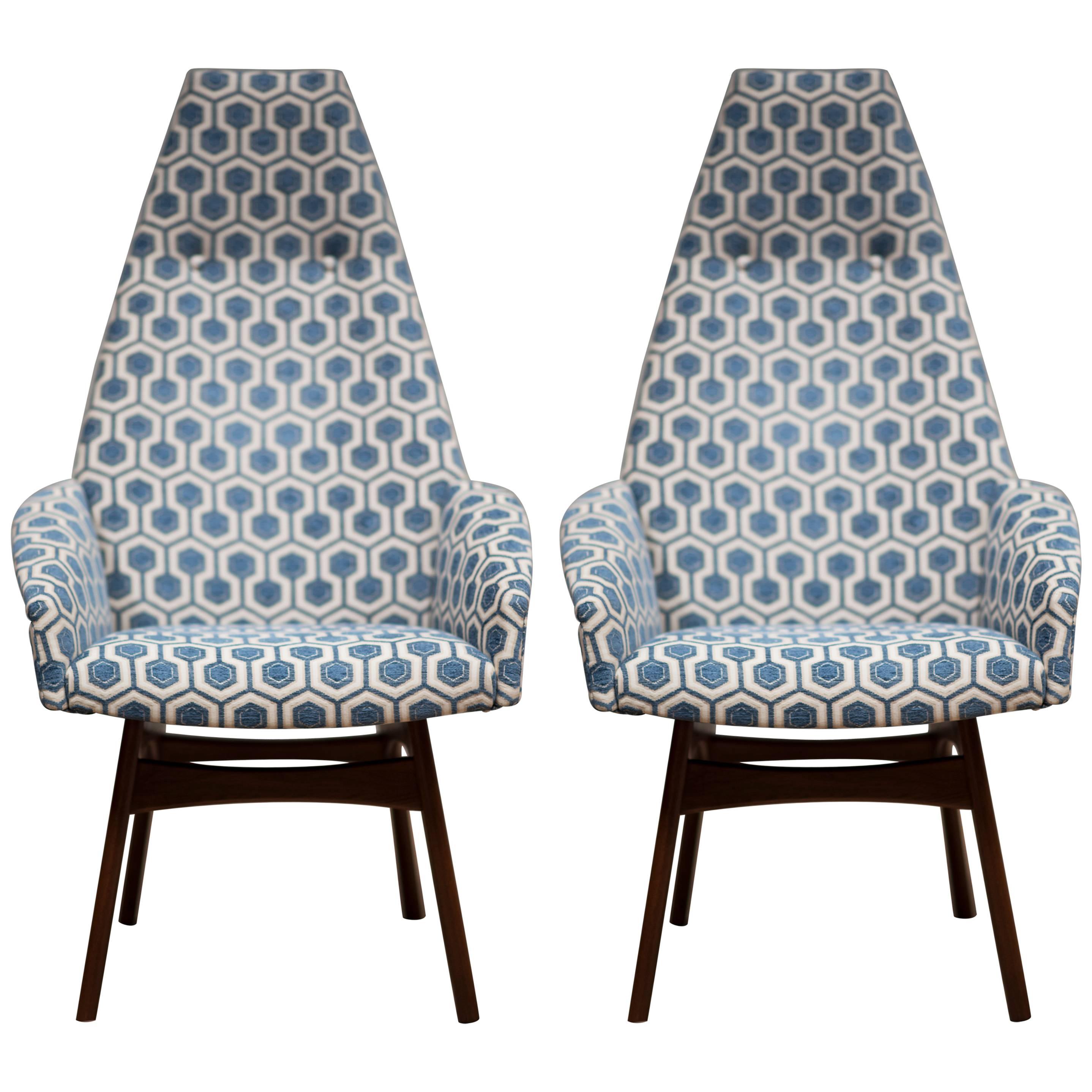 Pair of Adrian Pearsall High-Back Armchairs