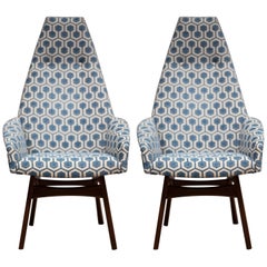 Pair of Adrian Pearsall High-Back Armchairs