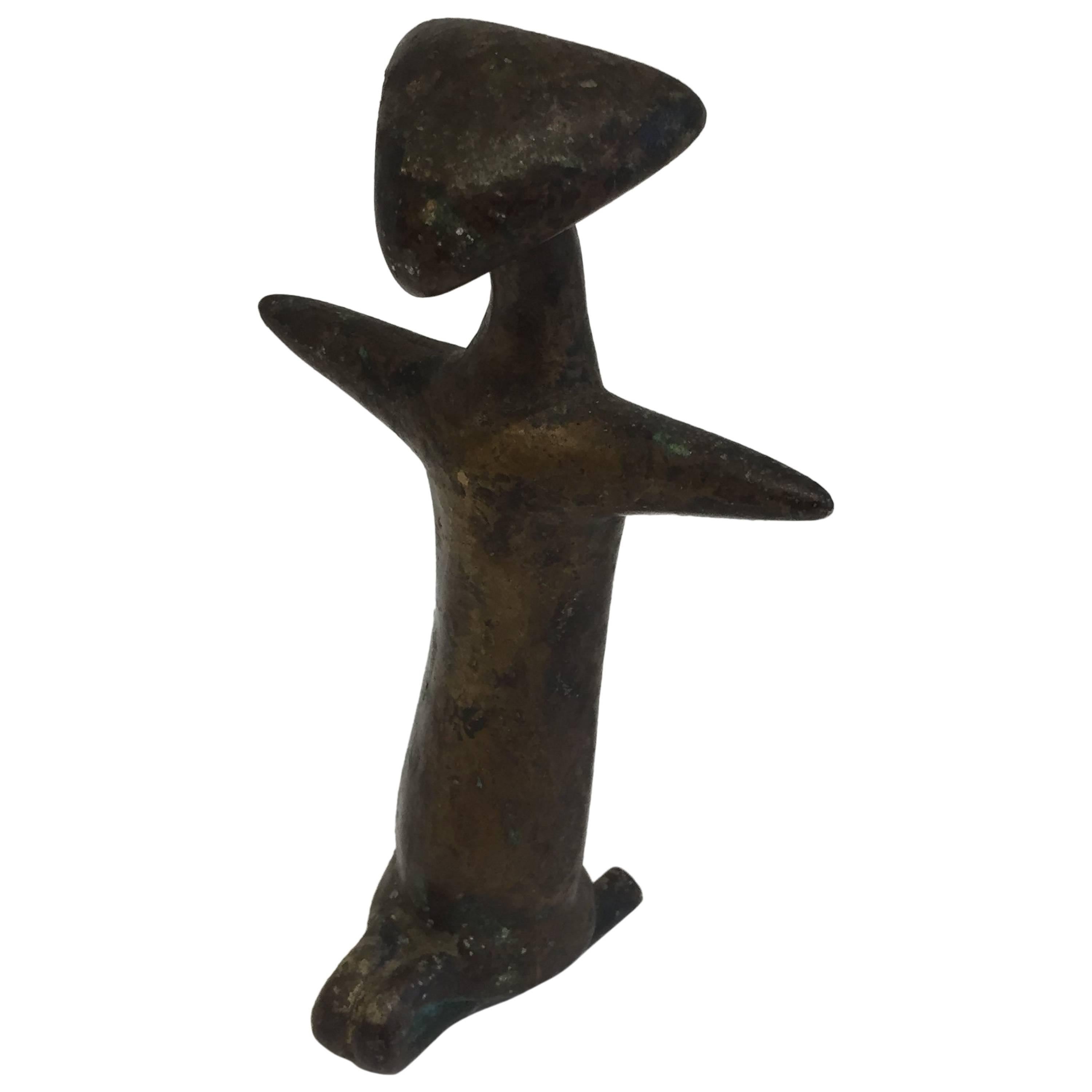 Kulango Cast Bronze Figure, Larger Figurine