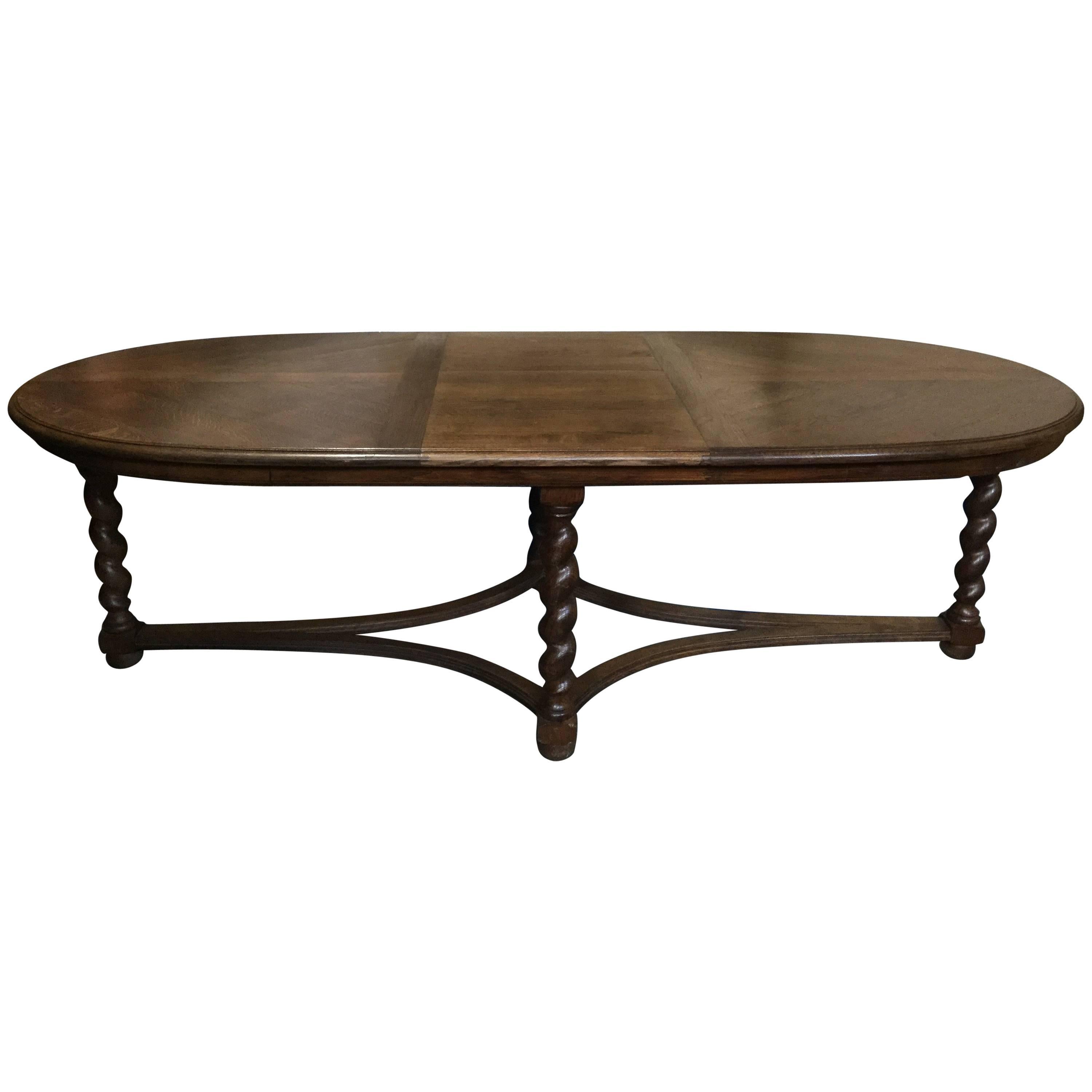 Charming Large French Oval Dining Table