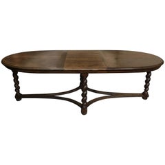 Antique Charming Large French Oval Dining Table