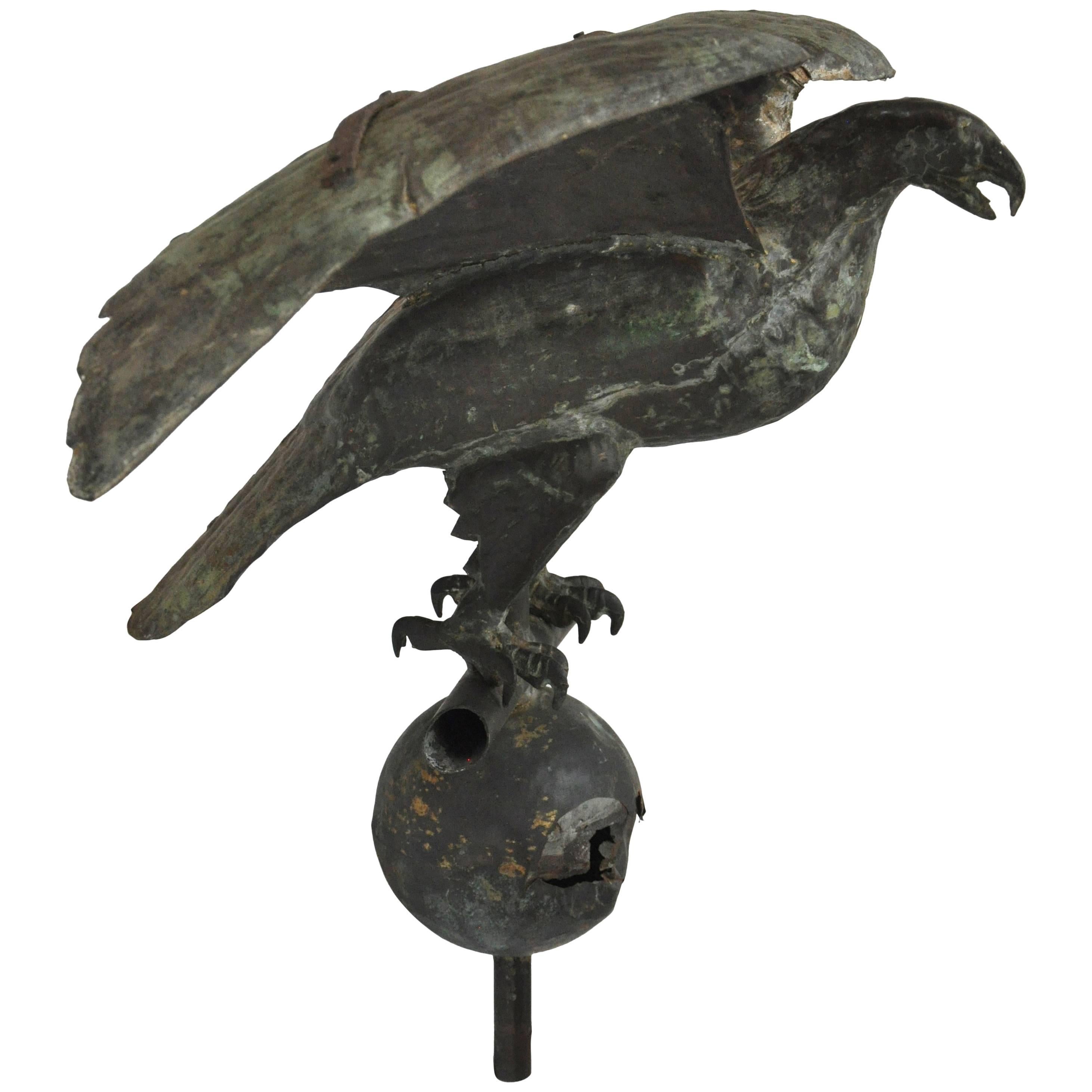 Fantastic, 19th Century Full Body Eagle Weather Vane For Sale