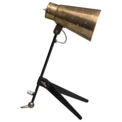 Tapio Wirkkala Brass and Metal Table or Wall Lamp for Itsu, Finland, 1950s 5