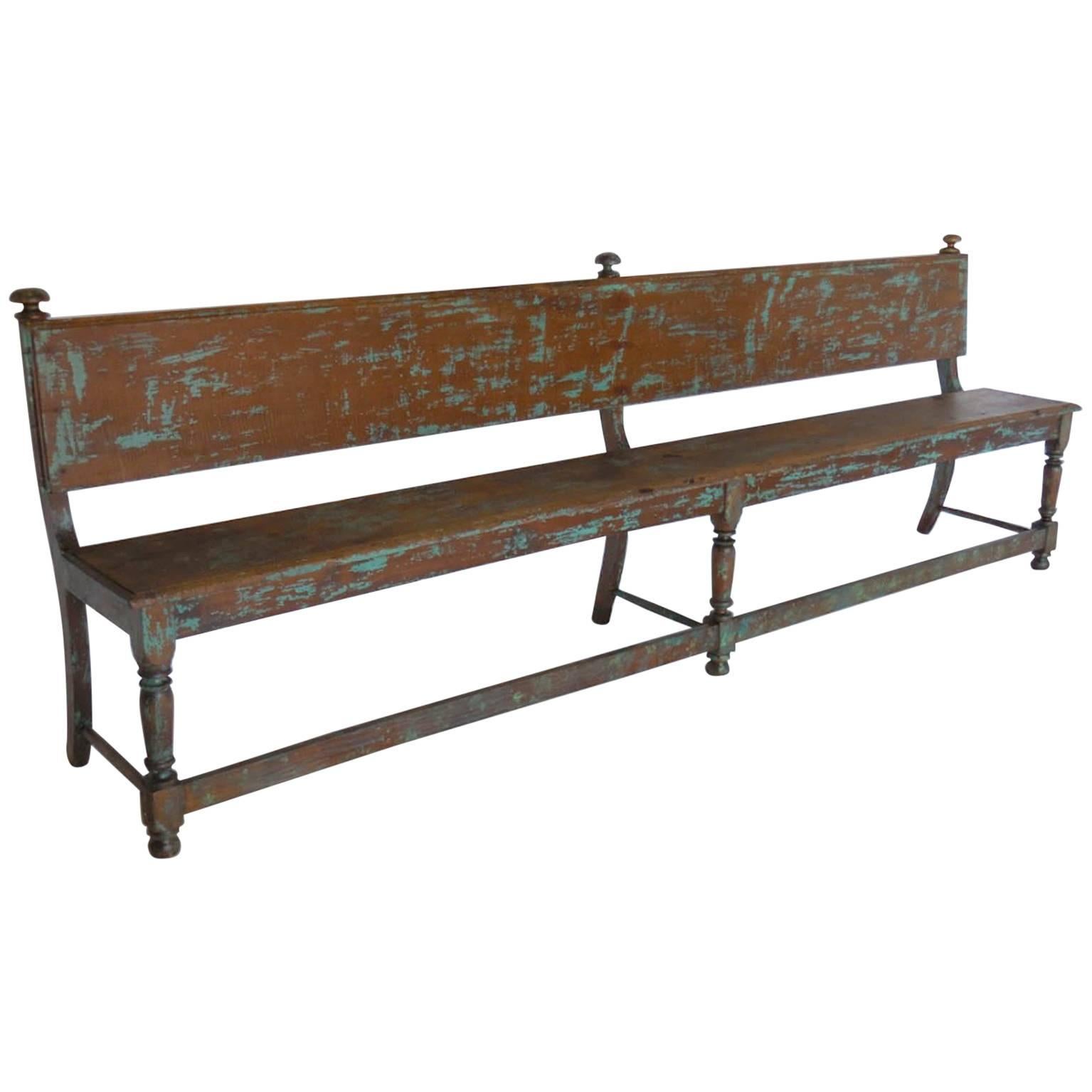 19th Century Bench with Traces of Paint
