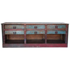 Antique Painted Shop Counter