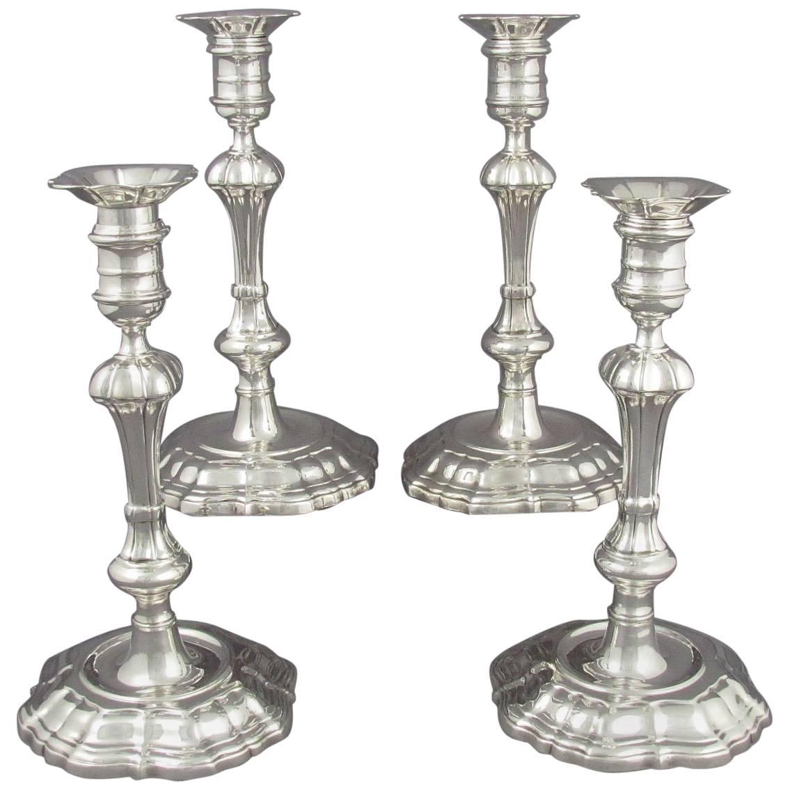 Set of Four Sterling Silver Candlesticks by Tiffany & Co. For Sale