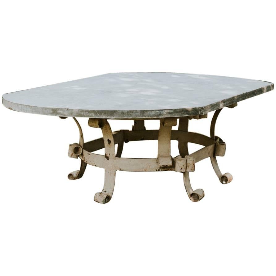 Creation Garden Table, 19th Century Iron Base and Lead Tabletop